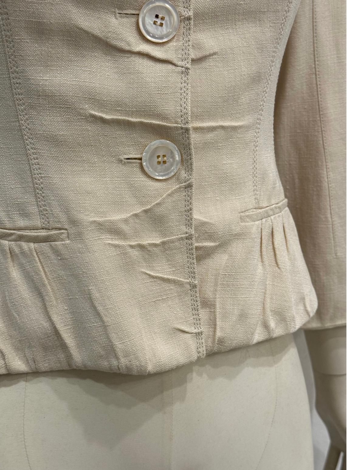 veste peplum en lin structurée et croisée Louis Vuitton des années 2000 en vente 1