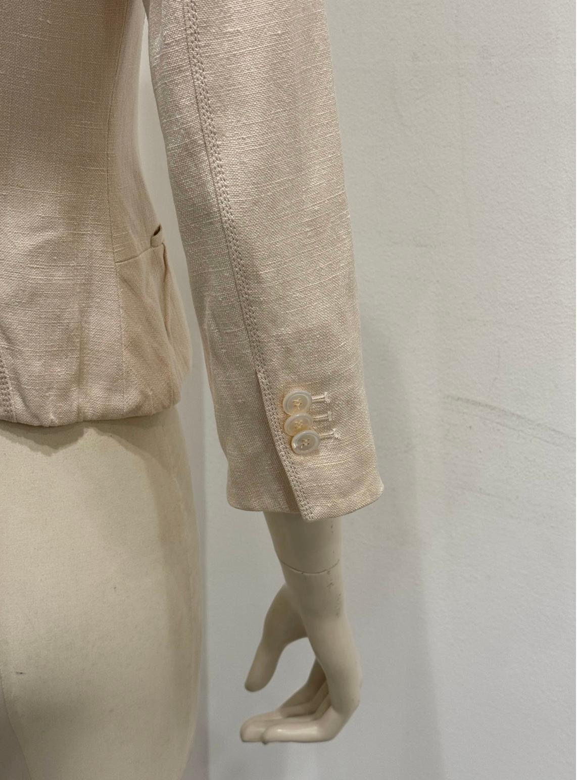 veste peplum en lin structurée et croisée Louis Vuitton des années 2000 en vente 4