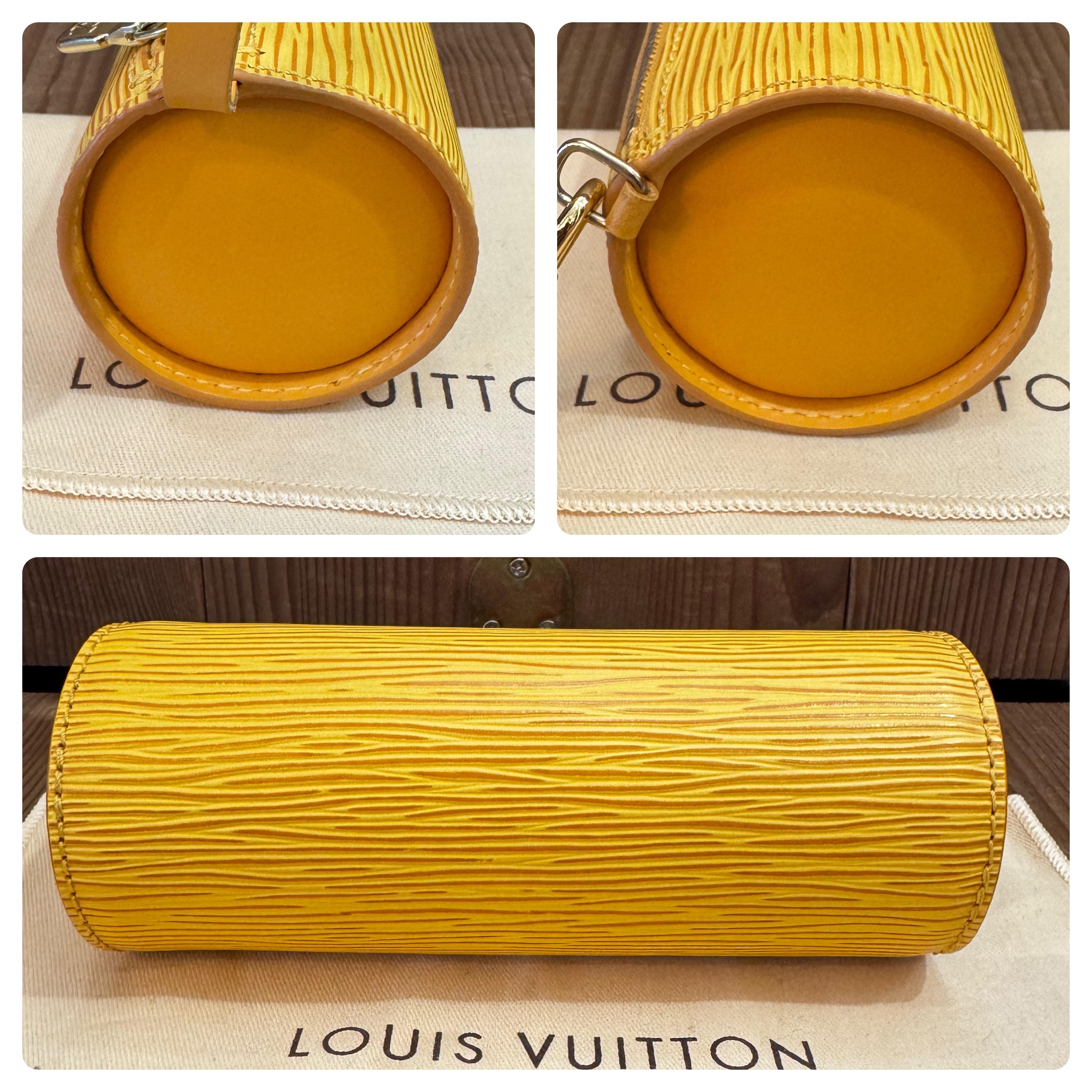 Women's 2000s LOUIS VUITTON Yellow Epi Leather Mini Papillon Pouch Hand Bag