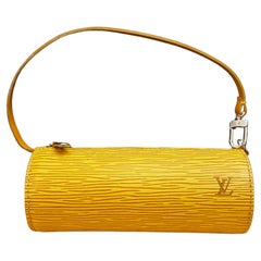 2000s LOUIS VUITTON Yellow Epi Leather Mini Papillon Pouch Hand Bag