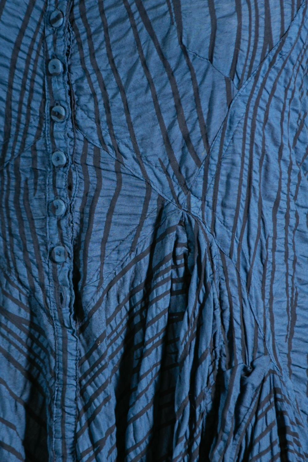 2000S Lune Luz Navy Blue & Black Striped Dress 3