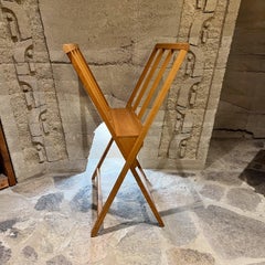 2000s Mabef Italian Folding Wood Stand Print Rack
