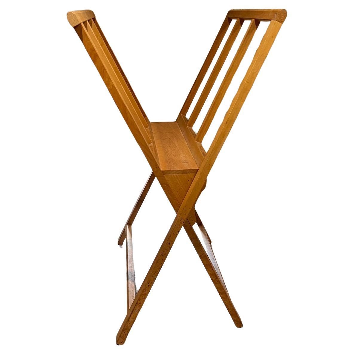 2000s Mabef Italian Foldes Wood Stand Print Rack