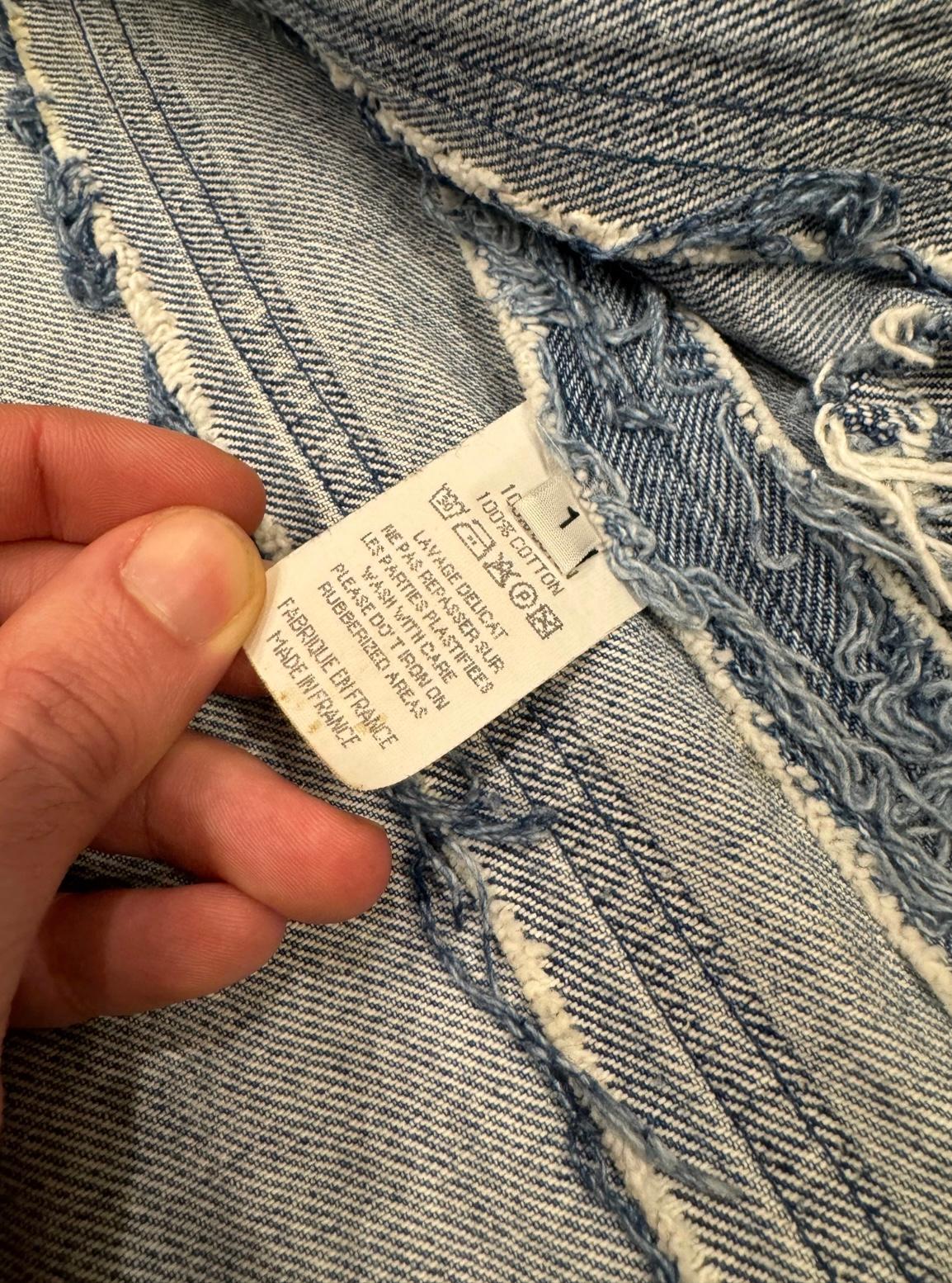 Chaqueta vaquera deconstruida artesanal Maison Margiela años 2000 en venta 6