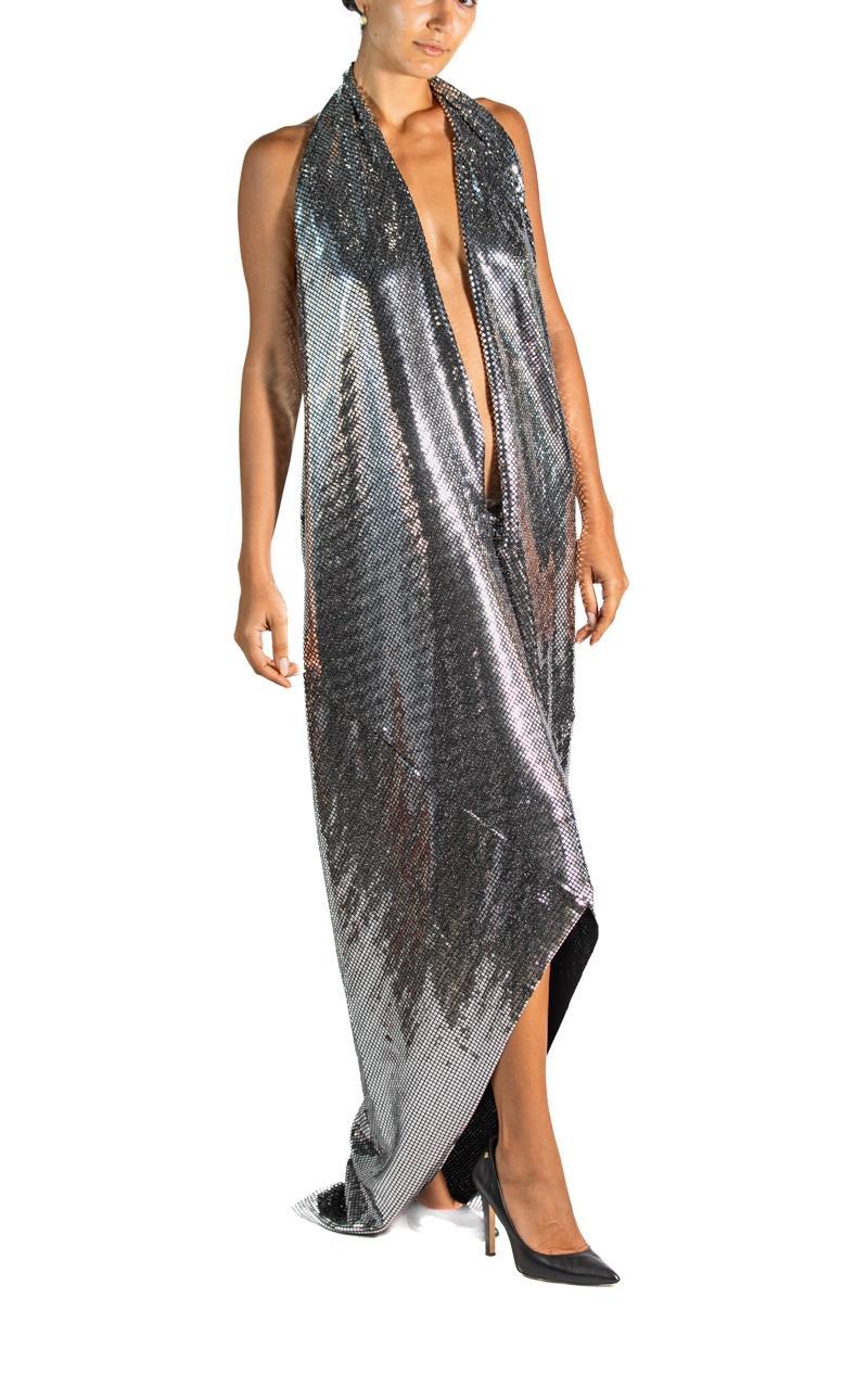 2000S Maison Martin Margiela Silver & Black Disco Mirror Cocktail Dress Excellent état - En vente à New York, NY