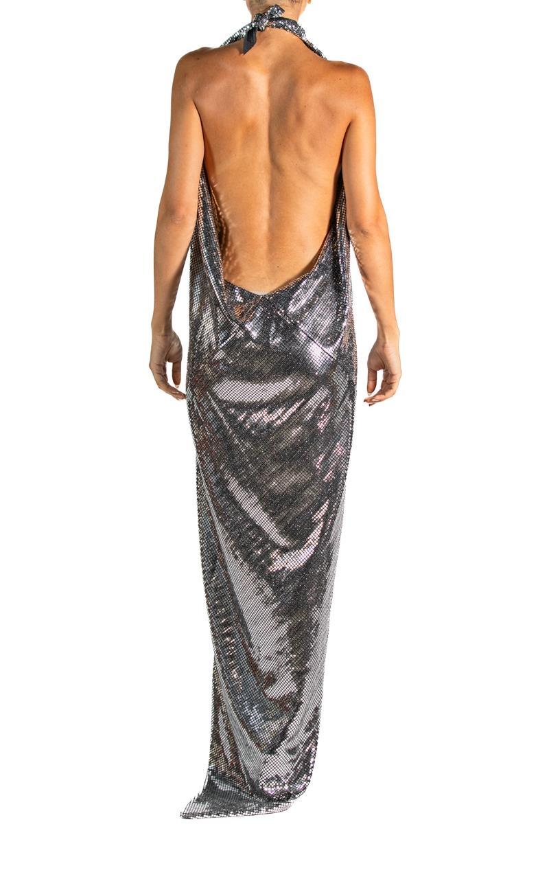 2000S Maison Martin Margiela Silver & Black Disco Mirror Cocktail Dress Unisexe en vente