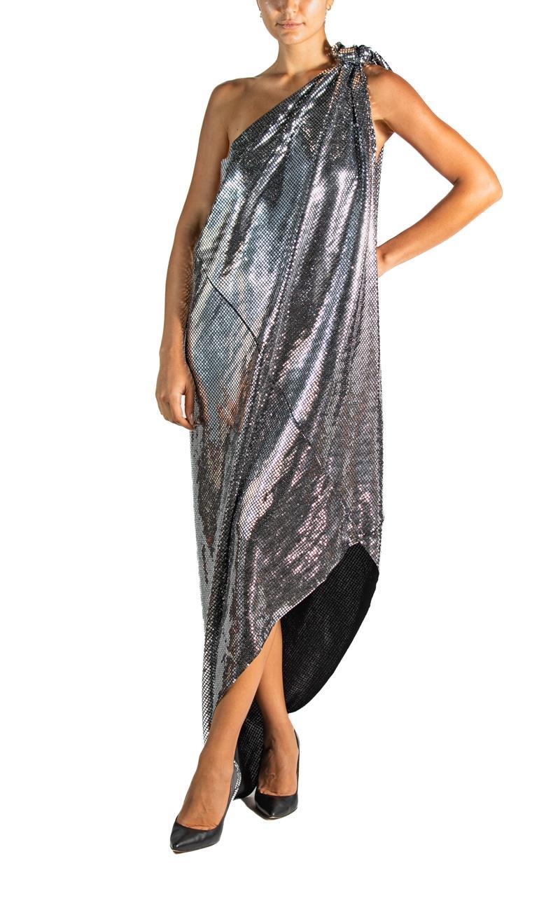 2000S Maison Martin Margiela Silver & Black Disco Mirror Cocktail Dress en vente 1