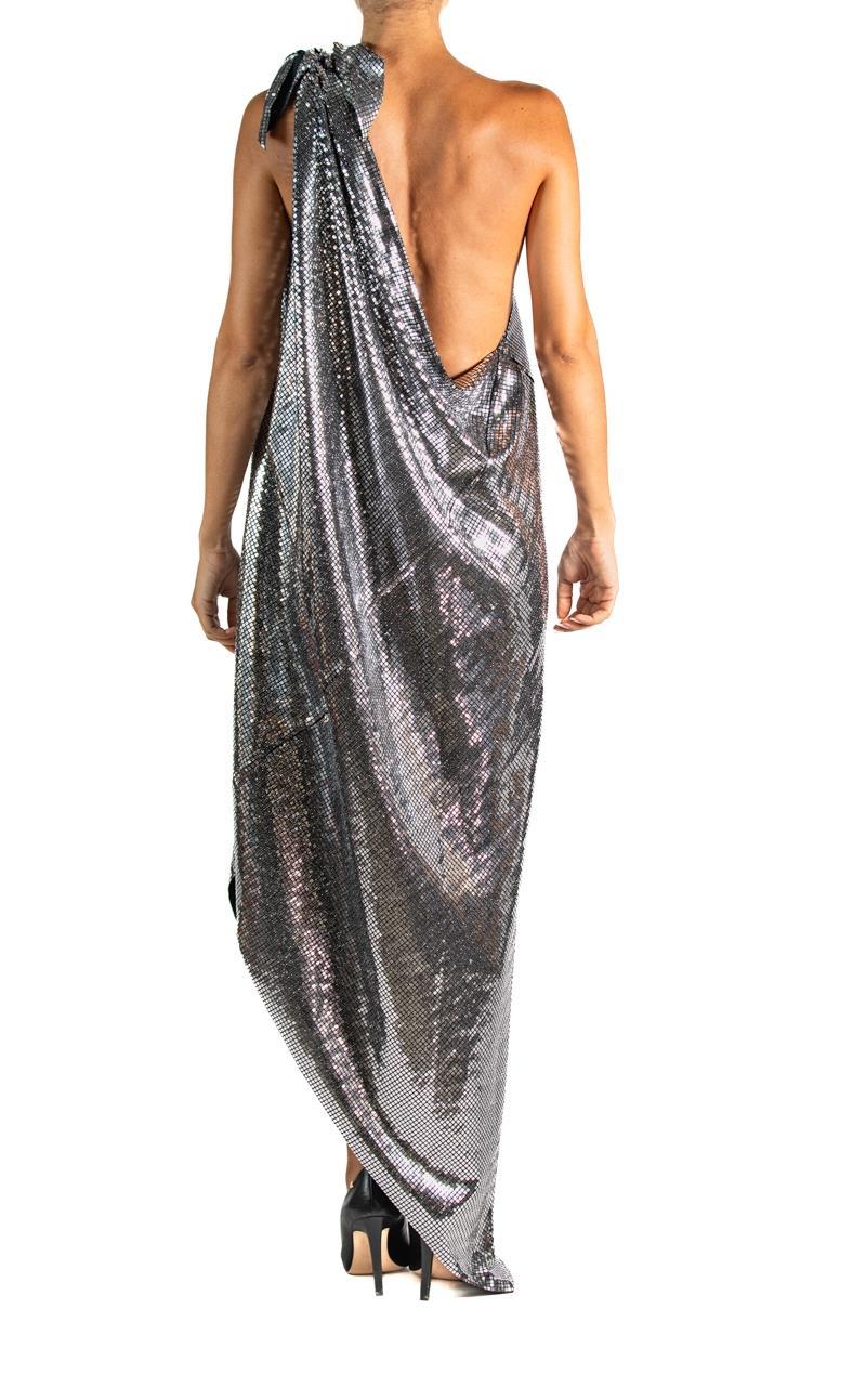 2000S Maison Martin Margiela Silver & Black Disco Mirror Cocktail Dress en vente 2