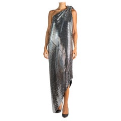 2000S Maison Martin Margiela Silver & Black Disco Mirror Cocktail Dress