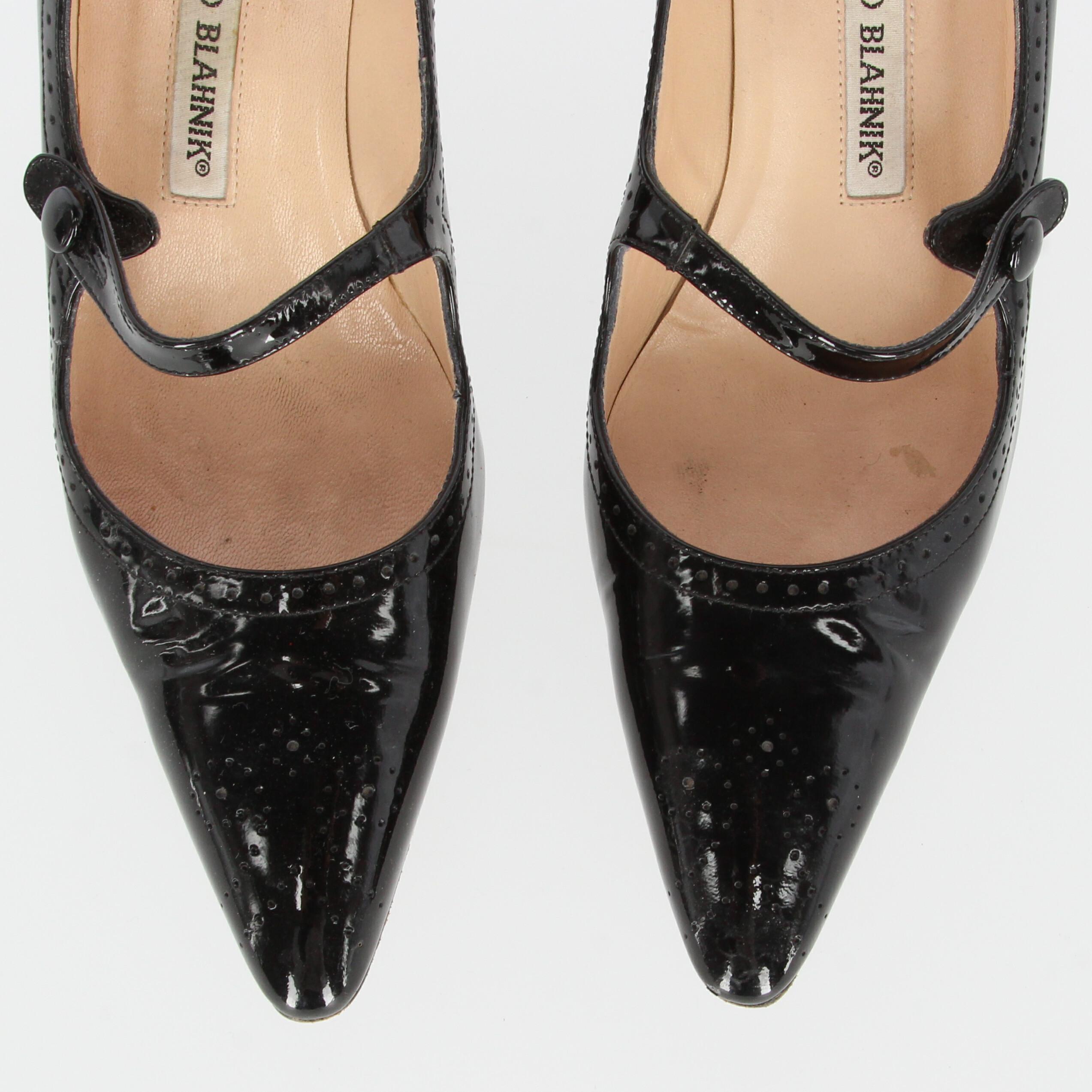 2000s Manolo Blahnik Black Mary Jane Pumps 1