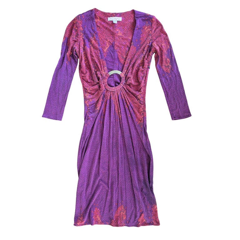 mara hoffman purple dress $496 Mara Hoffman Women's Purple Criss-Cross Back Linen-Blend Midi Dress  Size 0