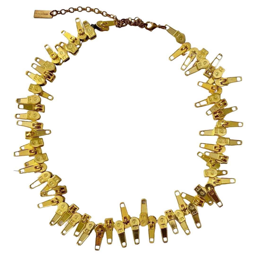 2000s Marc Jacobs God Zippers Metal Necklace 