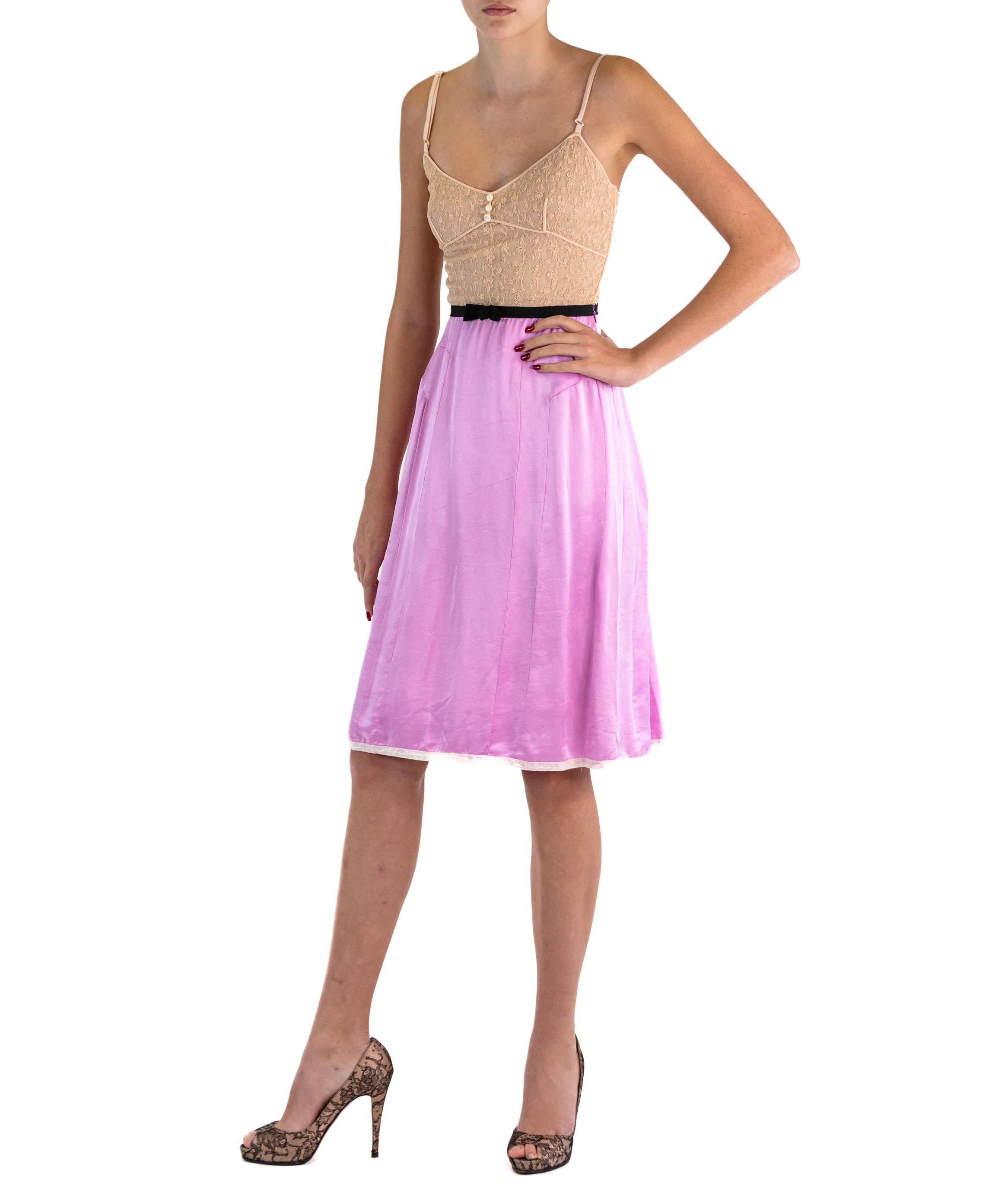 This dress has an intentional washed and rumpled grunge appearance as is common in Marc's earlier work. 2000S MARC JACOBS Lilac Silk & Lace Boho Grunge Slip Dress 