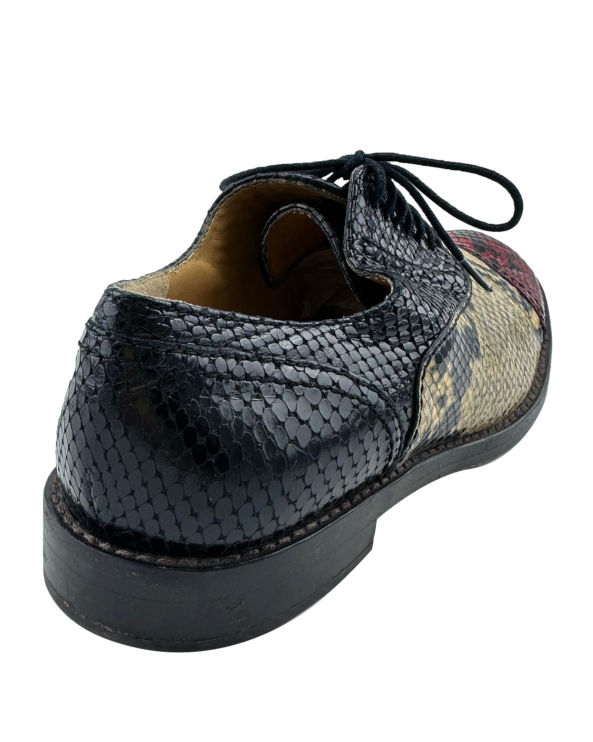 Women's 2000's Marc Jacobs Multi Colour Snake Skin Oxfords For Sale