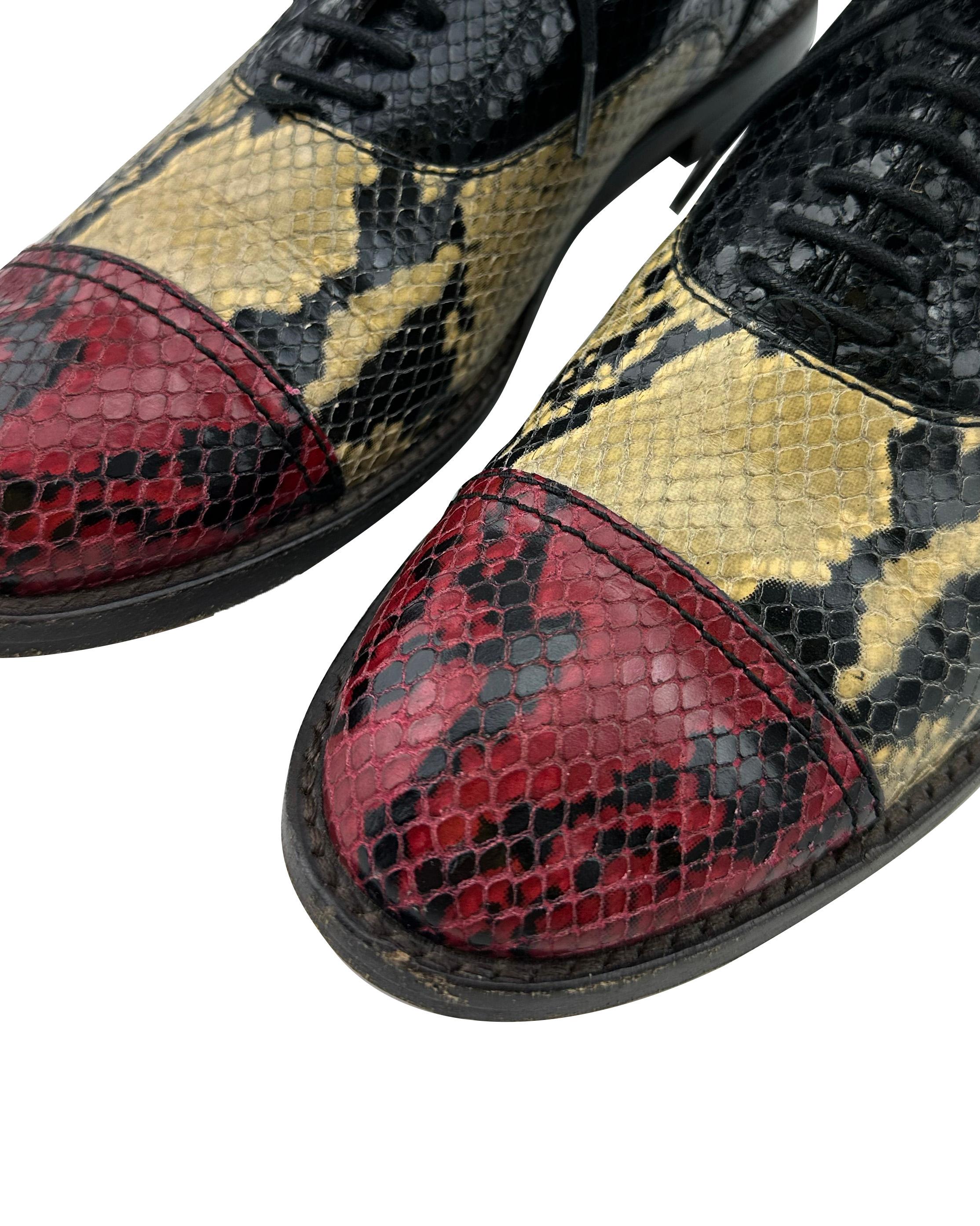 Women's 2000's Marc Jacobs Multi Colour Snake Skin Oxfords For Sale