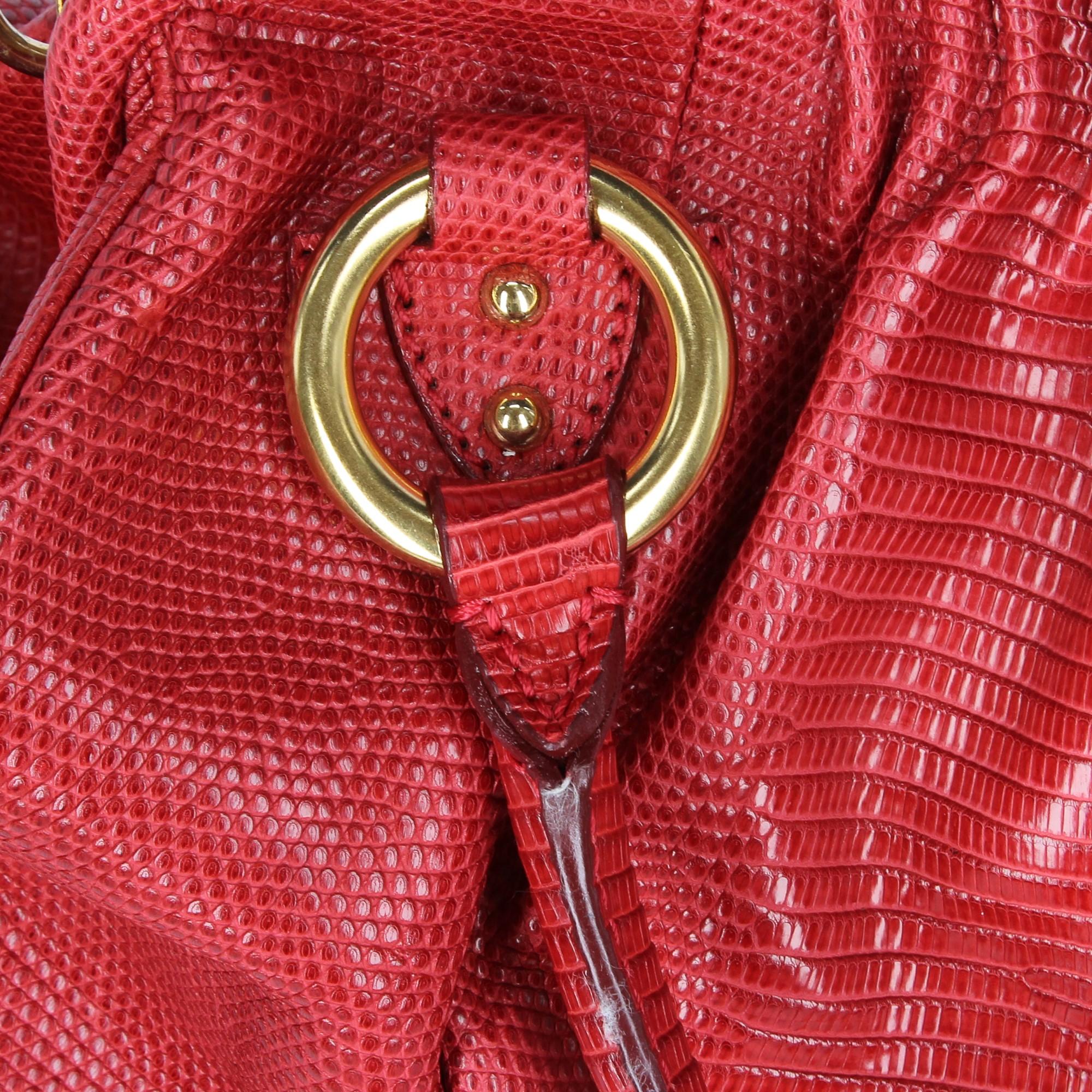 2000s Marc Jacobs Red Lizard Tejus Handbag 4
