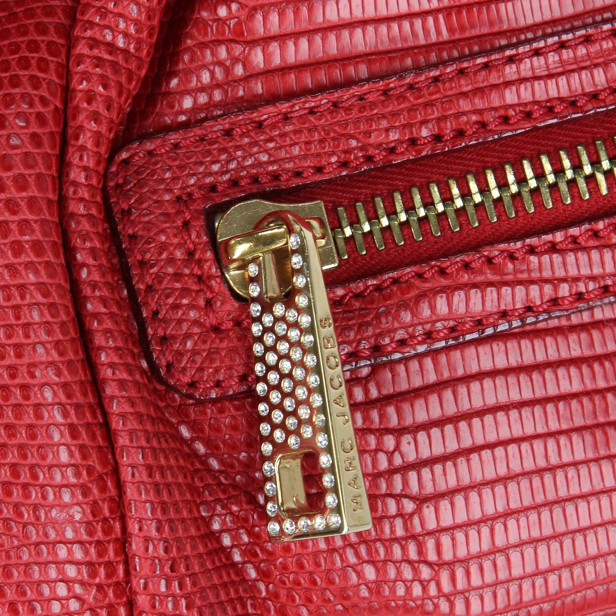 2000s Marc Jacobs Red Lizard Tejus Handbag 5