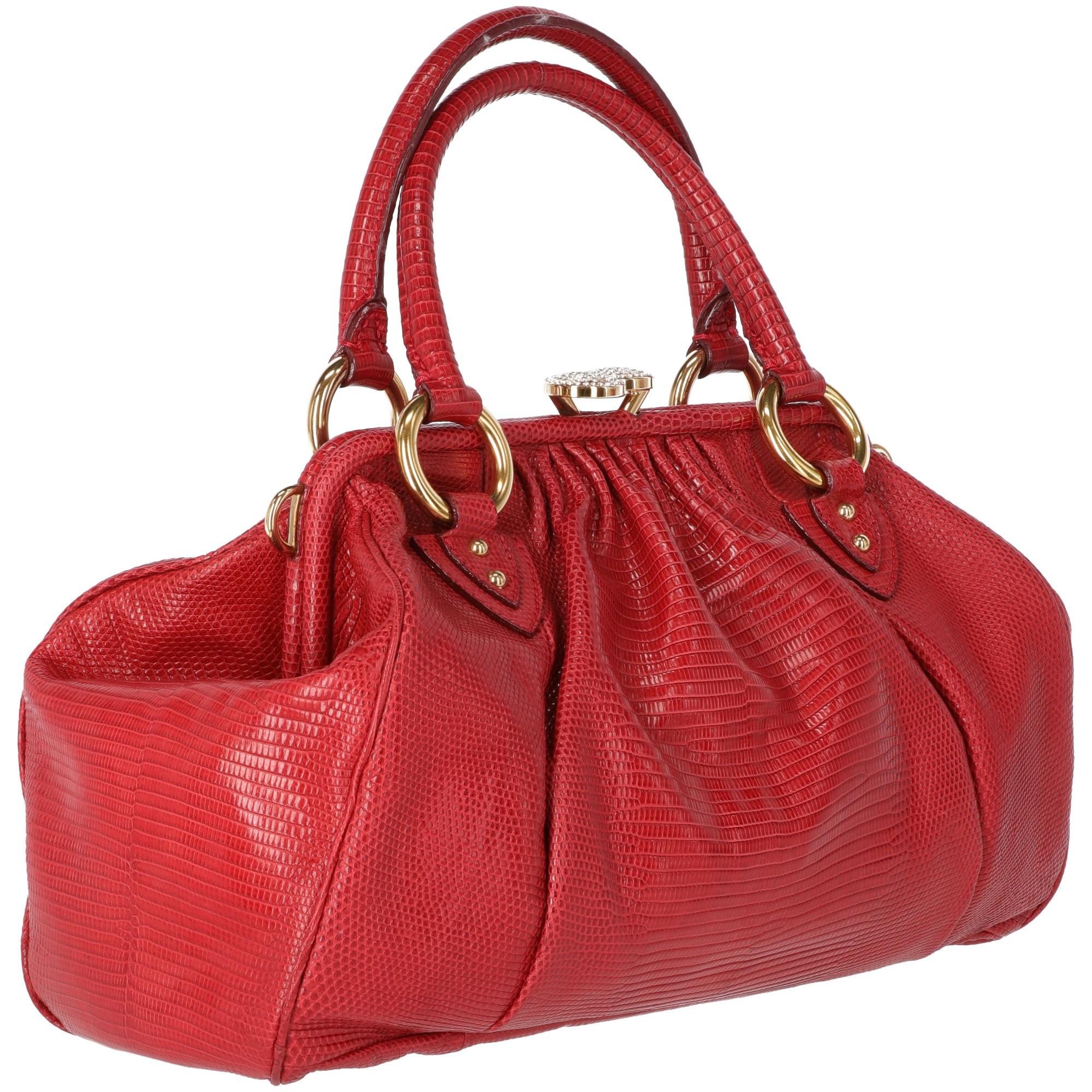 2000s Marc Jacobs Red Lizard Tejus Handbag In Good Condition In Lugo (RA), IT
