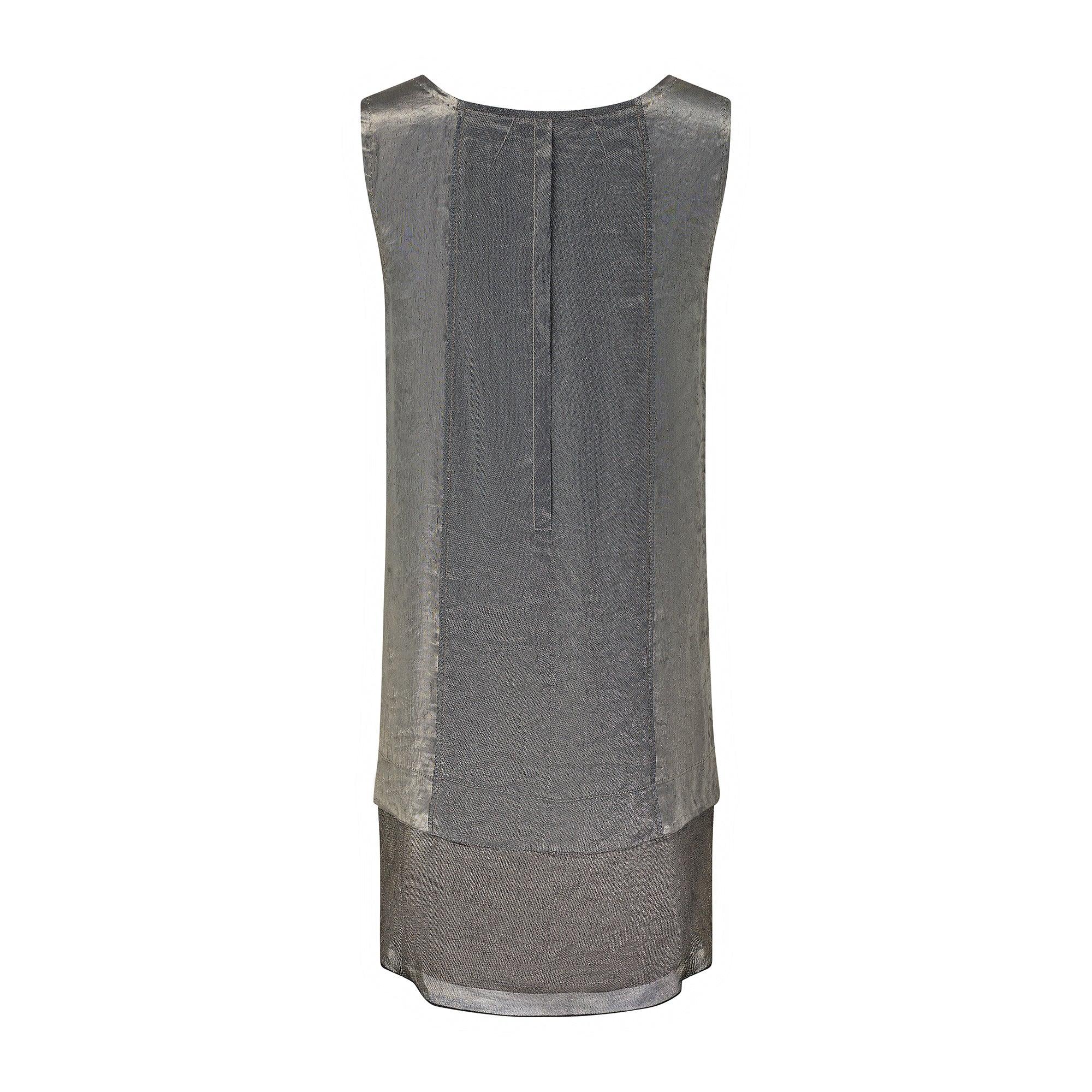 2000s Marc Jacobs Vestido de Flapper de Lamé Plateado Plata en venta