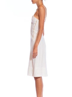 2000S MARC JACOBS White Cotton Eyelet Lace Summer Dress