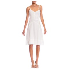 2000S MARC JACOBS White Cotton Eyelet Lace Summer Dress
