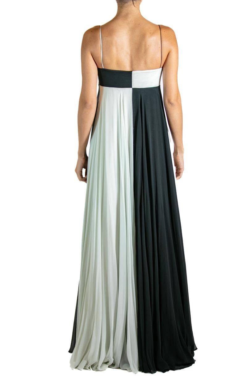 2000S MARCHESA Black & White Beaded Gown As-Is For Sale 2