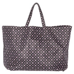 2000s Marni Black and Lilac Polka Dot Leather Shopper Bag