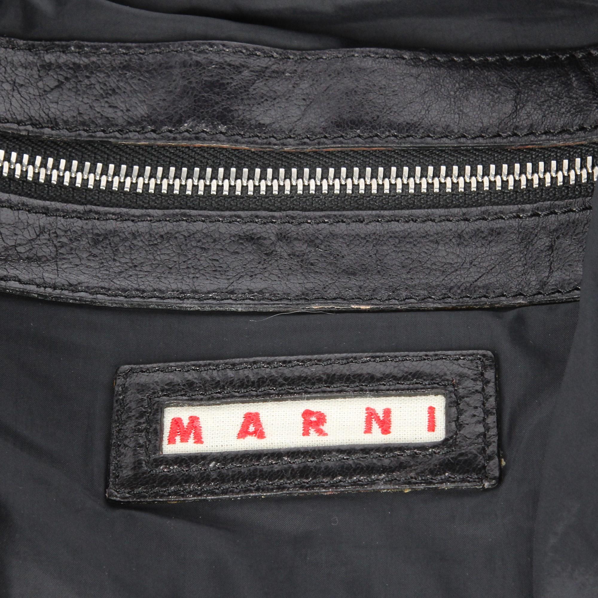 2000s Marni Black Leather Tote Bag 3