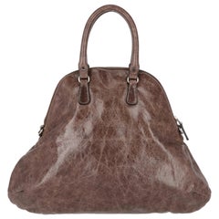 2000s Marni Brown Genuine Leather Tote Bag