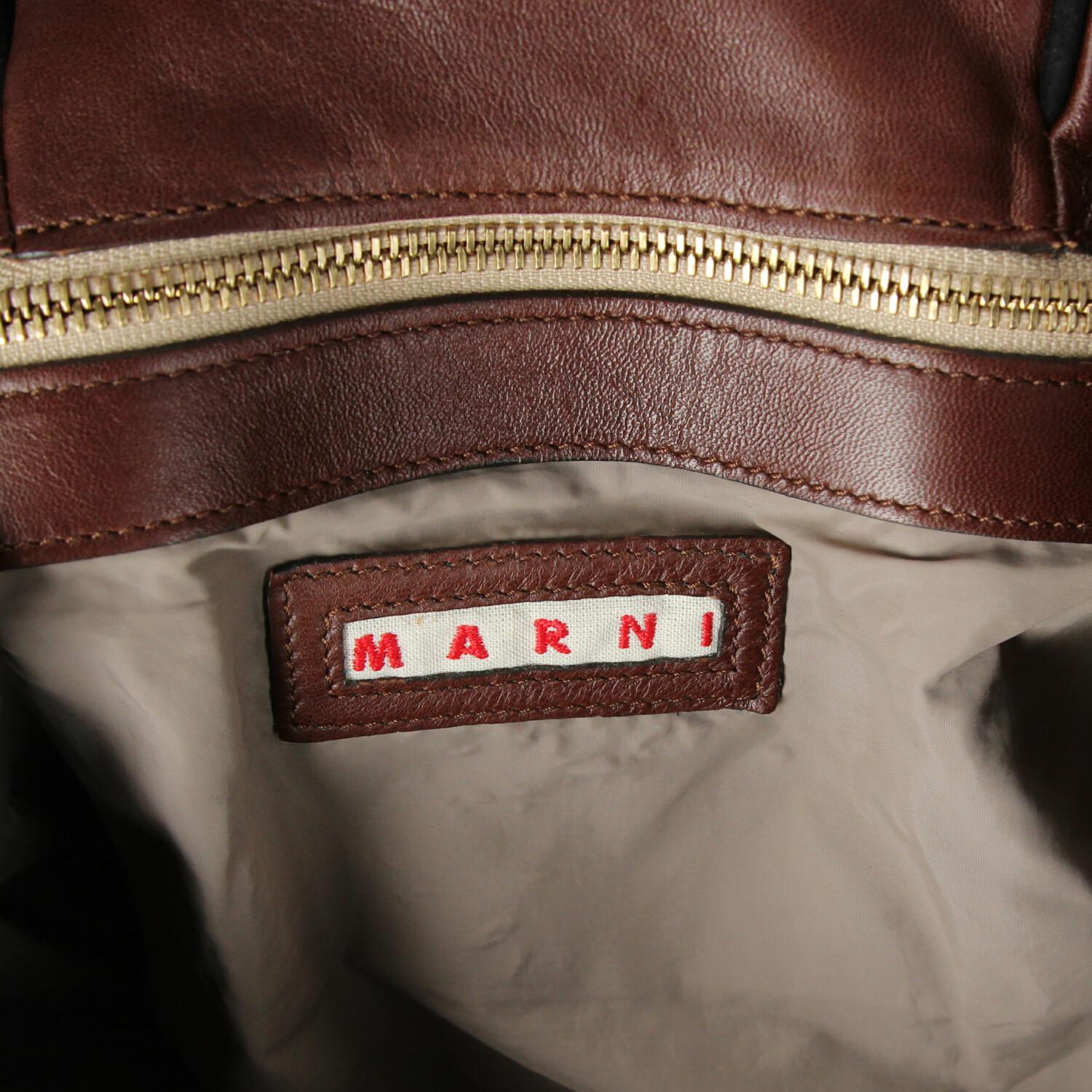 2000s Marni Brown Leather Bag 6