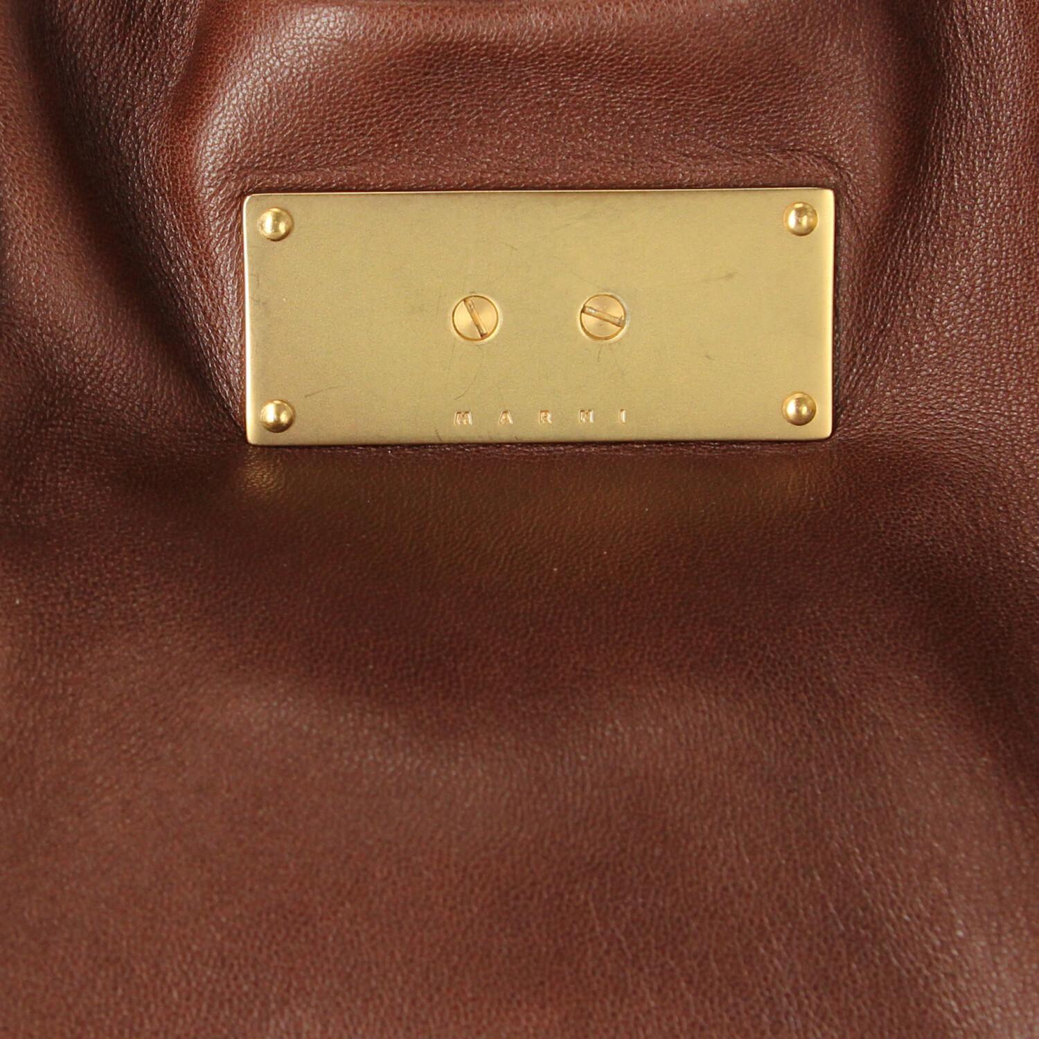 2000s Marni Brown Leather Bag 4