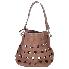 2000s Marni Brown Leather Laser-cut Bag