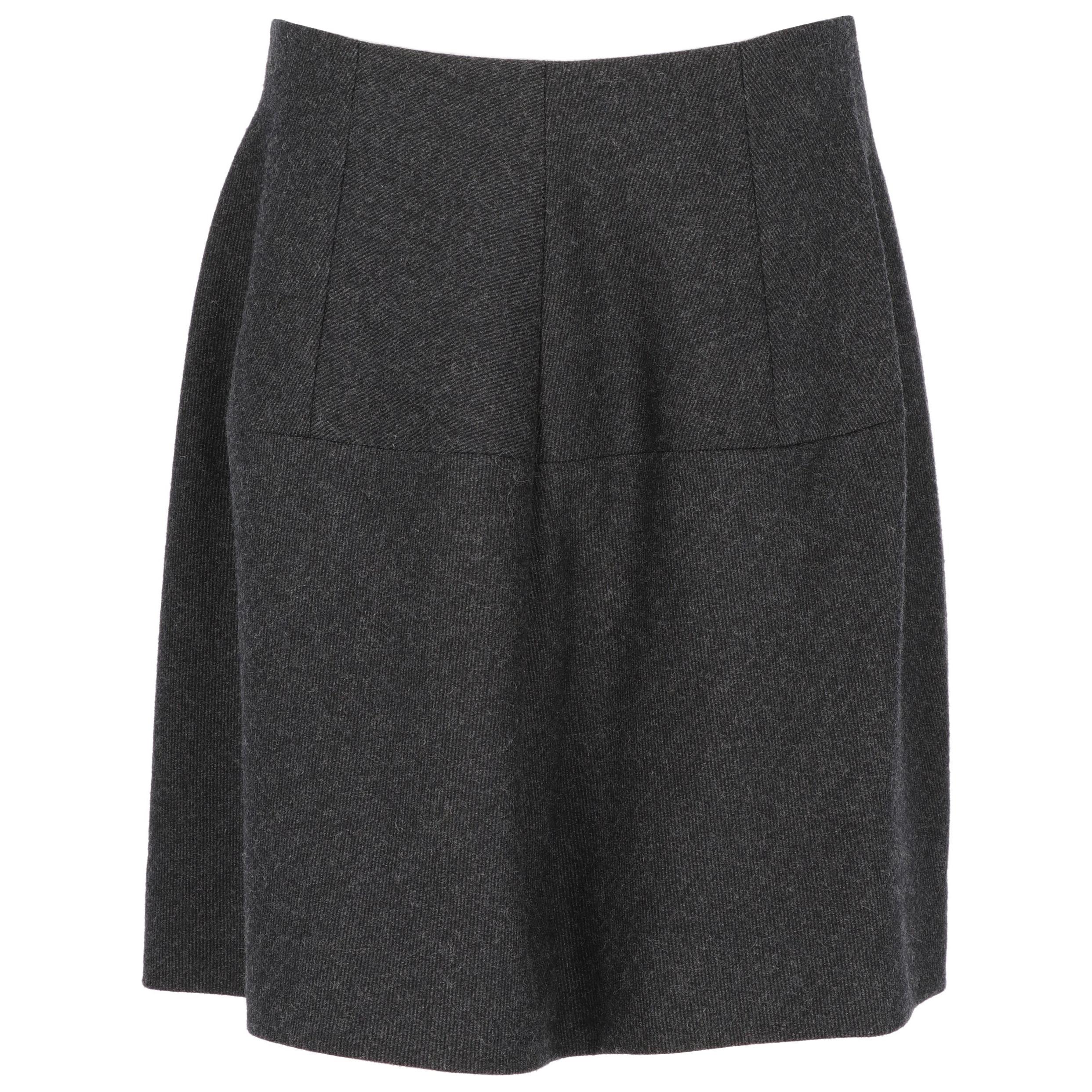 2000s Marni Dark Grey Wool Skirt