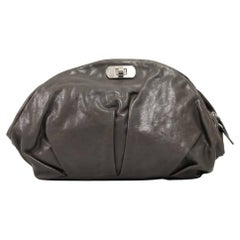 2000s Marni gray leather clutch bag