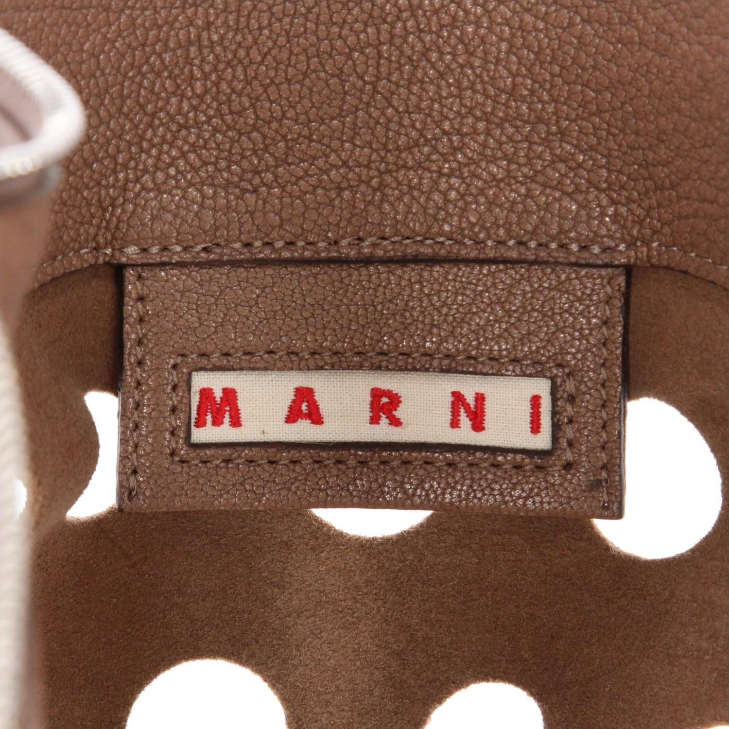 2000s Marni Perforated Brown Leather Tote Bag 4