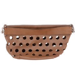 2000s Marni Perforated Brown Leather Tote Bag