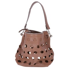 2000s Marni Vintage Brown Leather Laser-cut Bag