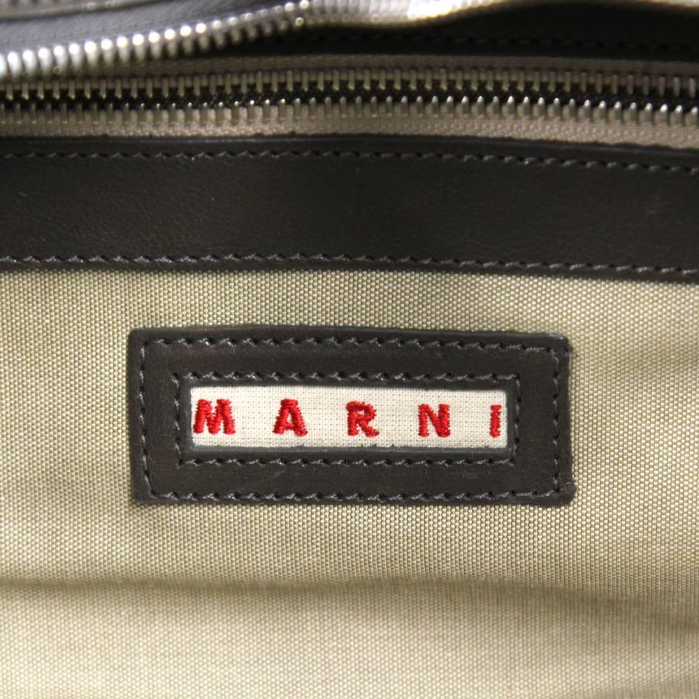 2000s Marni Vintage gray leather clutch bag For Sale 2