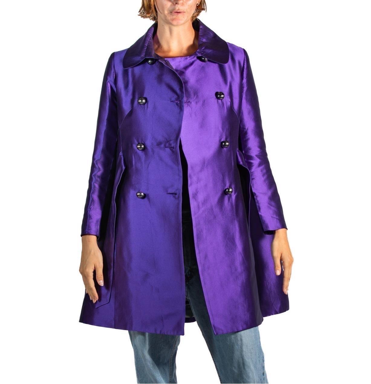Women's 2000S Martin Grant Purple Silk Taffeta Coat