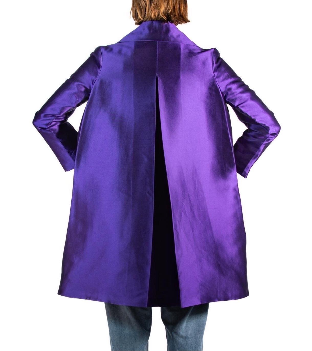 2000S Martin Grant Purple Silk Taffeta Coat 1