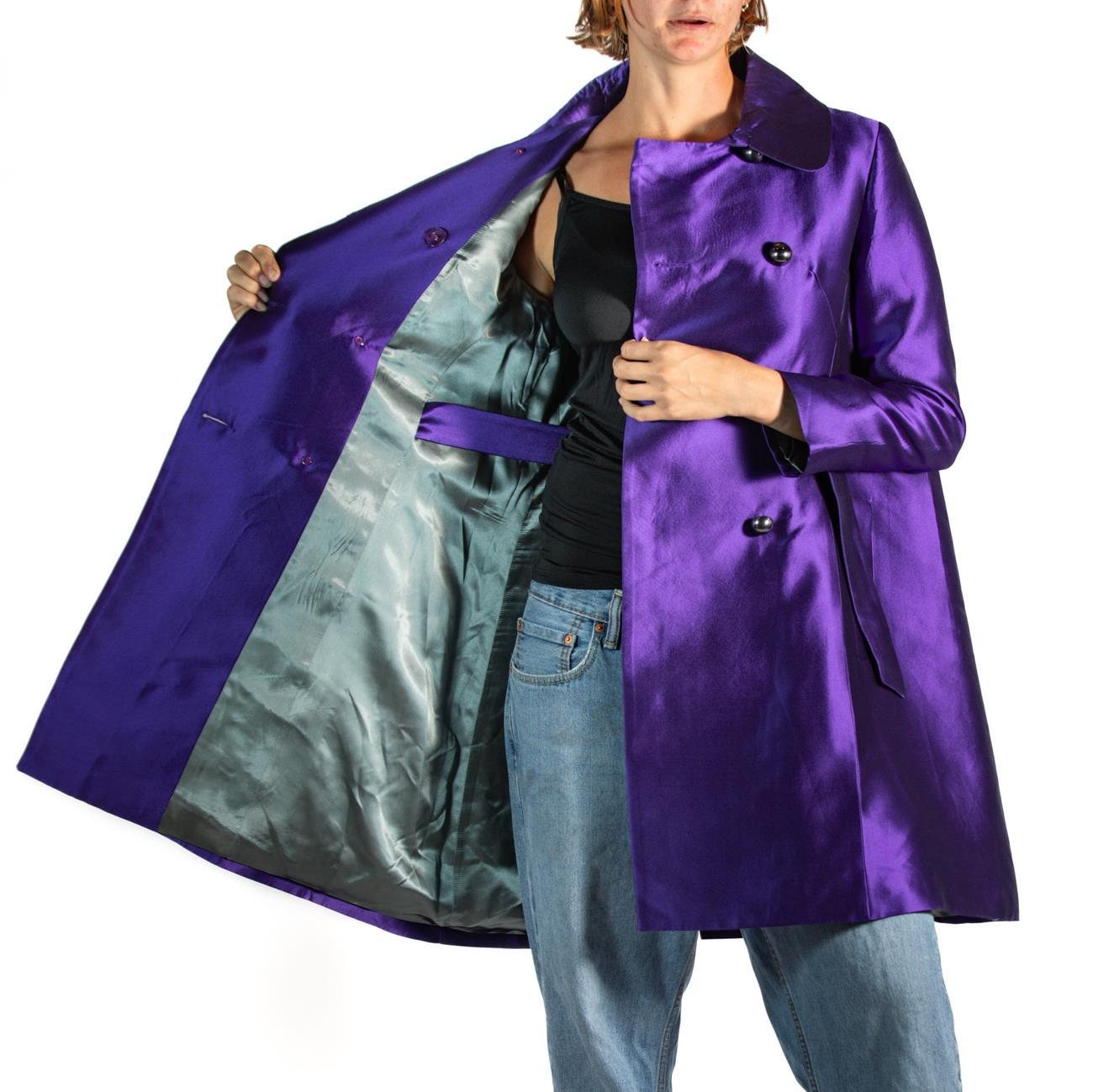 2000S Martin Grant Purple Silk Taffeta Coat 2