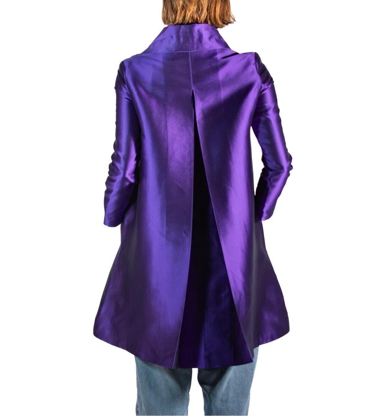 2000S Martin Grant Purple Silk Taffeta Coat 3