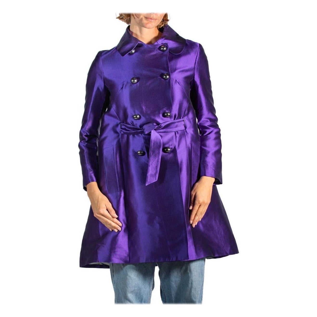 2000S Martin Grant Purple Silk Taffeta Coat