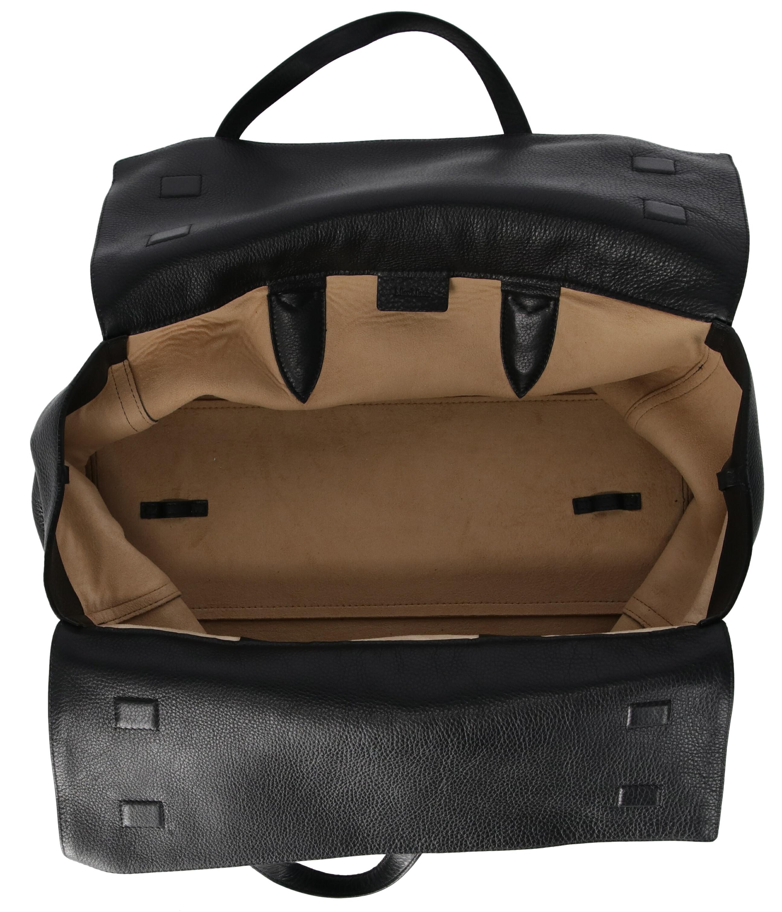 2000s Max Mara Black Leather Tote Bag 6