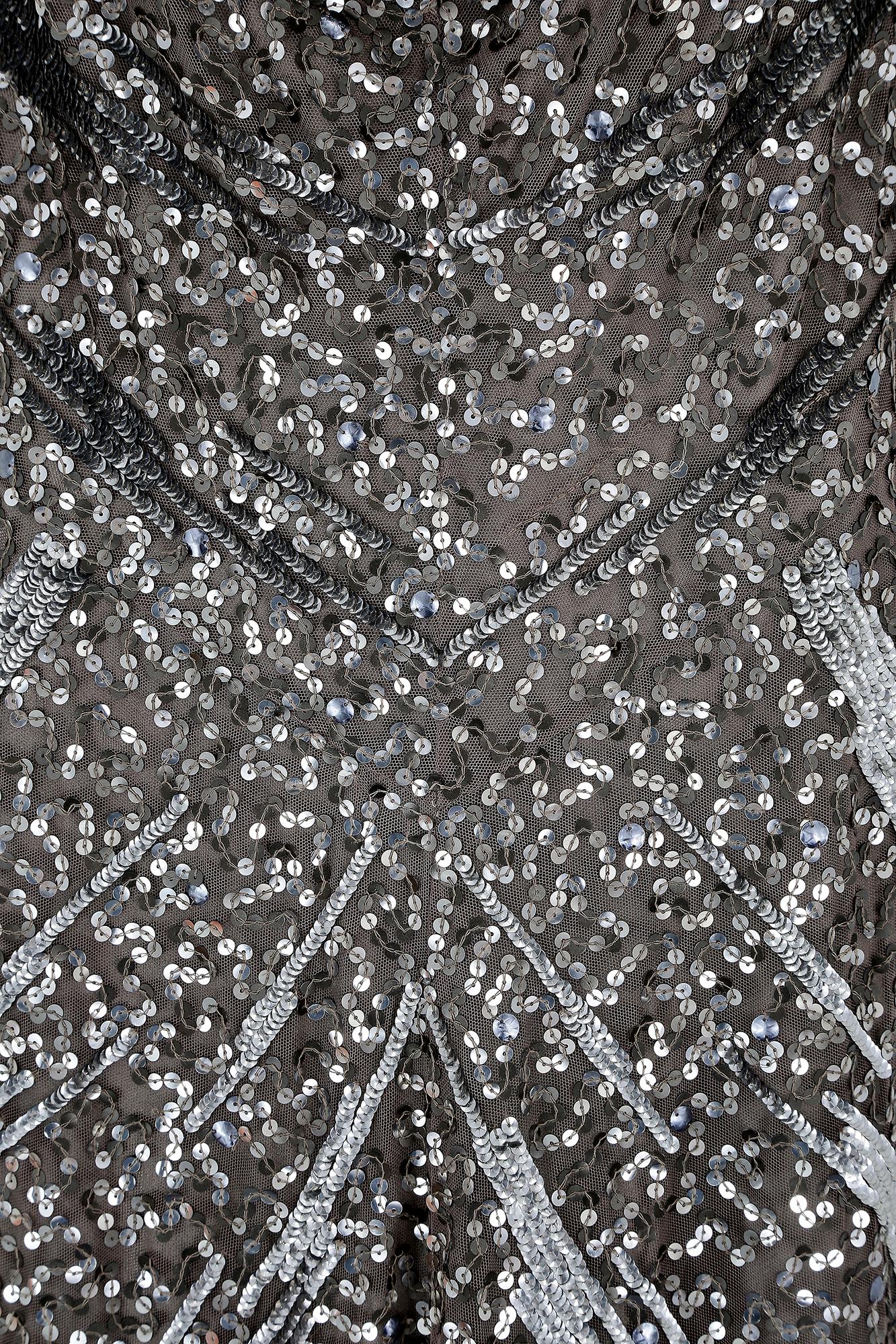 2000s Max Mara Silver Sequin Halter Neck Dress For Sale 1