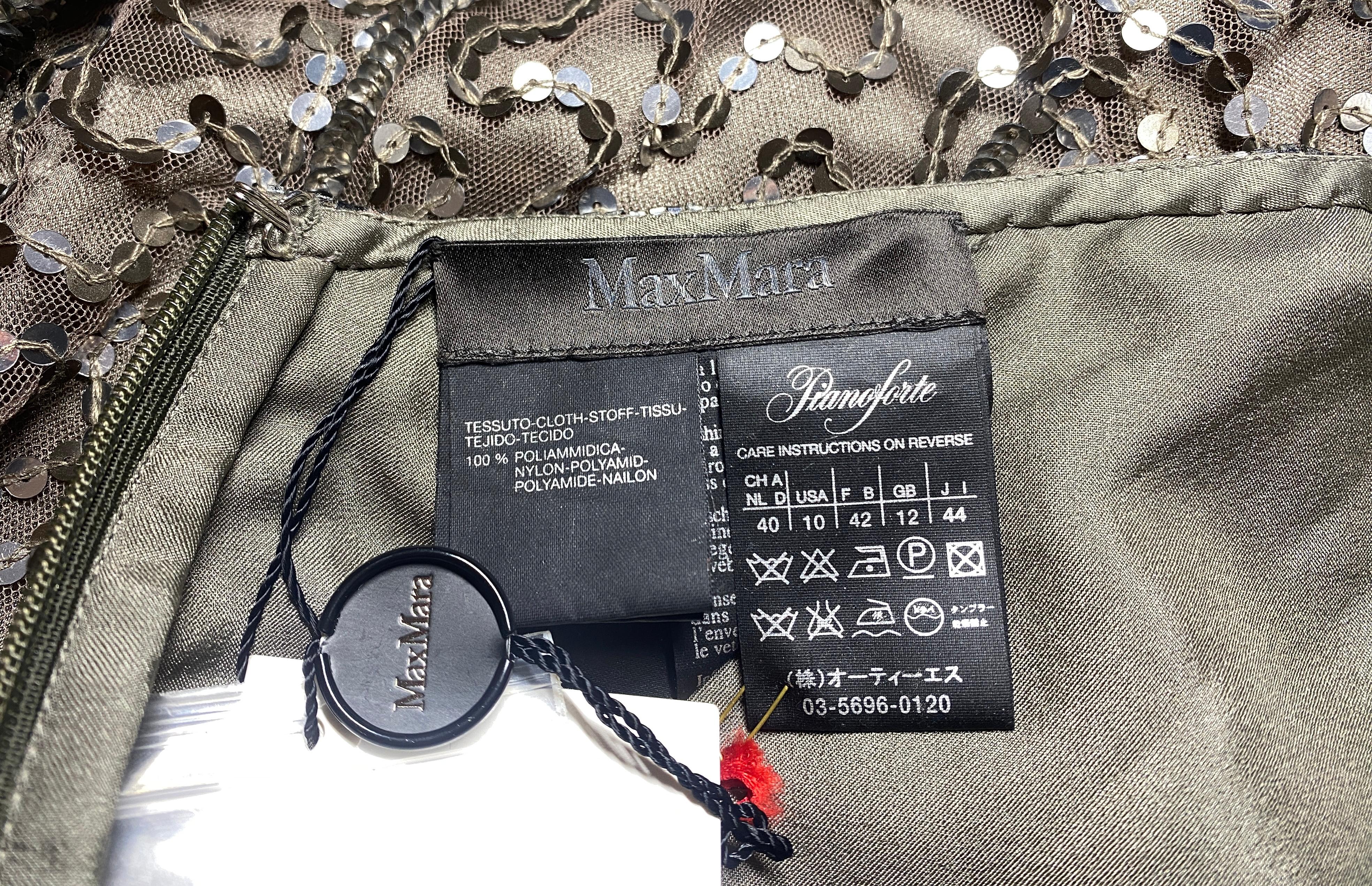 2000er Max Mara Silbernes Pailletten-Kleid mit Neckholder-Ausschnitt im Angebot 2