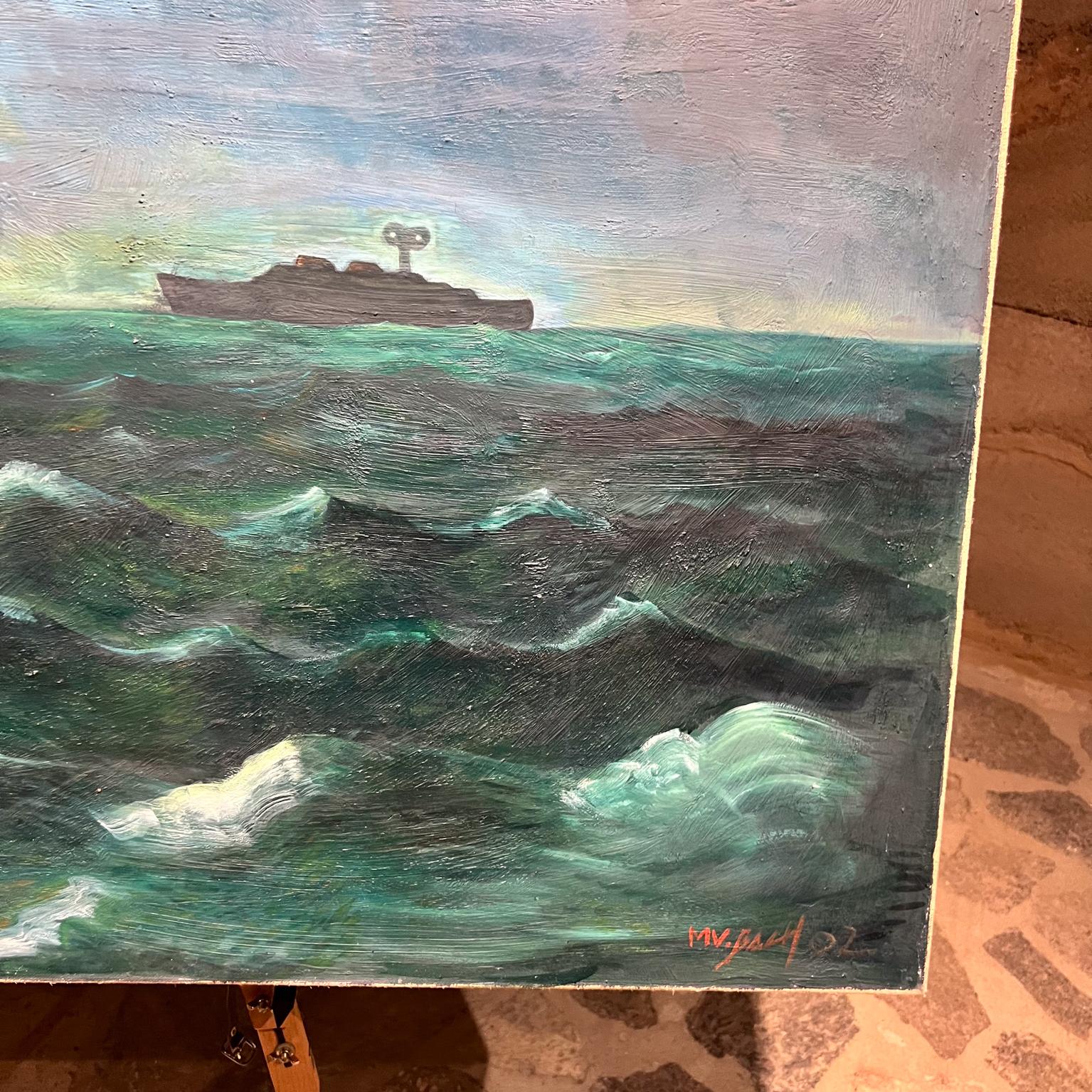 2000s Michael Wiebach Large Oil Painting Seascape Ocean For Sale 2