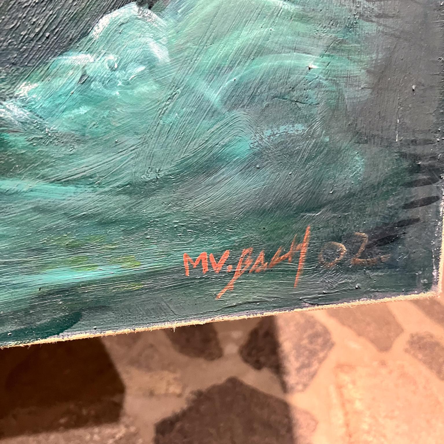 2000s Michael Wiebach Large Oil Painting Seascape Ocean For Sale 3