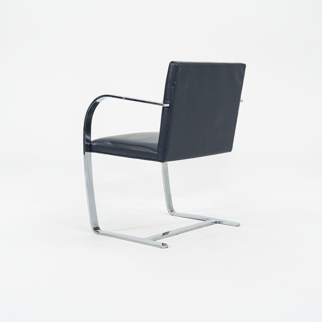 2000s Mies Van Der Rohe for Knoll Brno Chairs in Dark Blue Leather 12+ Available In Good Condition For Sale In Philadelphia, PA
