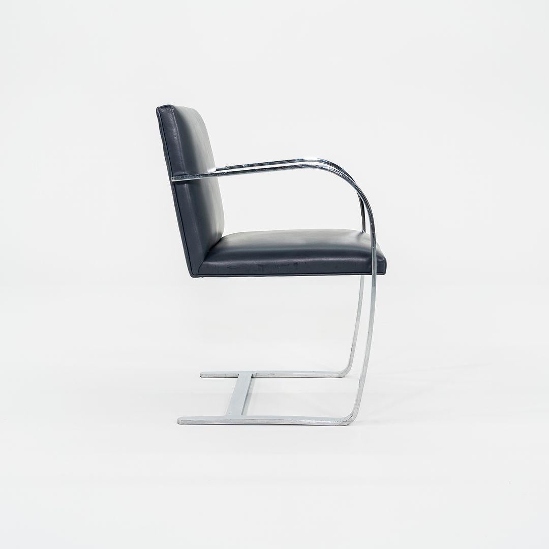 2000s Mies Van Der Rohe for Knoll Brno Chairs in Dark Blue Leather 12+ Available For Sale 1